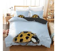 Set Copripiumino Una Piazza e Mezza 200x200 cm Coleottero Goccia D'acqua 3D Stampato Copri Piumino Insetti Morbido Comodo Microfibra Copripiumino con Cerniera con Federa 50x80 cm f-3584