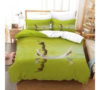 Set Copripiumino Una Piazza e Mezza 200x200 cm Foglie di Formica 3D Stampato Copri Piumino Superficie Dell'acqua Morbido Comodo Microfibra Copripiumino con Cerniera con Federa 50x80 cm f-4028