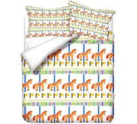 Set Copripiumino Una Piazza e Mezza 200x200 cm Giostra Stampa 3D Biancheria da letto Parco Divertimenti in Morbido Microfibra 3 Pezzi 1 Copri Piumino e 2 Federe con Cerniera B-550