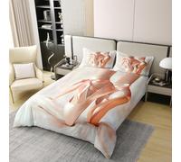 Set Copripiumino Una Piazza e Mezza 200x200 cm Scarpette Danza Classica 3D Stampato Copri Piumino Ginnastica Ritmica Morbido Comodo Microfibra Copripiumino con Cerniera con Federa 50x80 cm j-758