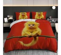 Set Copripiumino Una Piazza e Mezza 200x200 cm Scimmia Dorata Biancheria da Letto Primati in Morbido Microfibra 3 Pezzi 1 Copripiumino e 2 Federe 50x80 cm con Cerniera DE.1990
