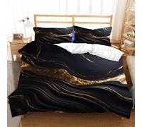 Set Copripiumino una Piazza e Mezza 200x200 Marmo Microfibra Morbida Biancheria da Letto Stampa 3D Stile Moderno Copripiumino con Cerniera con 2 Federe 50x80 cm g.8103