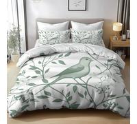 Set Copripiumino una Piazza e Mezza 200x200 Uccelli su Un Ramo Microfibra Morbida Biancheria da Letto Stampa 3D Minimalismo Copripiumino con Cerniera con 2 Federe 50x80 cm b.1743