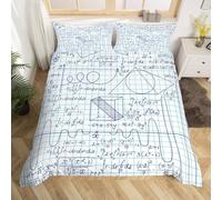 Set Copripiumino Una Piazza e Mezza Asse Dell'equazione Matematica Morbido Microfibra Biancheria da Letto Tema Scientifico Stampa 3D Copripiumini 200x200 + 2 Federe D-1613