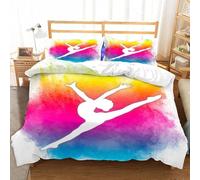 Set Copripiumino una Piazza e Mezza Balletto Ballare, Biancheria da Letto Ragazza in Morbida Microfibra 3D Copri piumino 200x200 con Cerniera e 2 Federe 50x80 cm B-6472