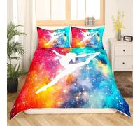 Set Copripiumino Una Piazza e Mezza Balletto Biancheria da letto Ragazza Che Balla in Morbida Microfibra 3D Parure Copripiumino 200x200 cm con Cerniera e 2 Federe 50x80 cm C.1300