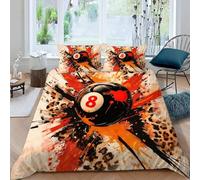 Set Copripiumino Una Piazza e Mezza Biliardo Biancheria da letto Stile Vintage in Morbida Microfibra 3D Parure Copripiumino 200x200 cm con Cerniera e 2 Federe 50x80 cm K.1564