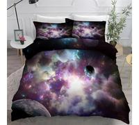 Set Copripiumino Una Piazza e Mezza Cielo Stellato Copripiumini Arte Astratta Copripiumino 100% Microfibra 200x200 + 2 Federa 50x80cm, Morbida, Traspirante 3 Pezzi con Cerniera, per Decorazione