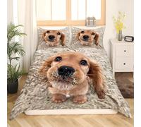 Set Copripiumino una Piazza e Mezza Cocker Spaniel in Morbida Microfibra, Set Biancheria da Letto Cane da Compagnia - Sacco Piumino 200x200 Double Face Stampato in 3D e 2 Federe M/4337