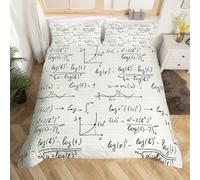 Set Copripiumino una Piazza e Mezza Formula Matematica, Biancheria da Letto Argomenti di Matematica in Morbida Microfibra 3D Copri piumino 200x200 con Cerniera e 2 Federe 50x80 cm B-4631