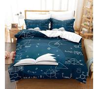 Set Copripiumino Una Piazza e Mezza Geometria Matematica, Set di Biancheria da Letto Giovani in Morbida Microfibra Stampa 3D, Copripiumino 200x200 con Cerniera 2 Federe 50x80 cm C-1839