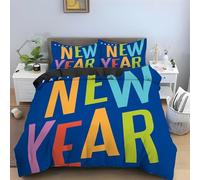 Set Copripiumino una Piazza e Mezza Nuova York, Copripiumino Reversibile Lettere Inglesi in Morbida Microfibra Stampato 3D, Biancheria da Letto 200x200 Nuova York 3 Pezzi con Federe 5858e