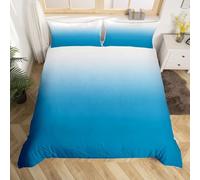 Set Copripiumino una Piazza e Mezza Ombre, Copripiumino Reversibile Blu in Morbida Microfibra Stampato 3D, Biancheria da Letto 200x200 Sfumato 3 Pezzi con Federe b6825