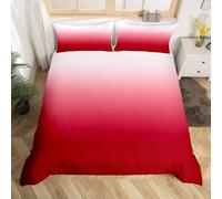 Set Copripiumino una Piazza e Mezza Ombre, Copripiumino Reversibile Rosso in Morbida Microfibra Stampato 3D, Biancheria da Letto 200x200 Rosso Sfumato 3 Pezzi con Federe b6879