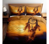 Set Copripiumino una Piazza e Mezza Paysage, Copripiumino Reversibile Plume in Morbida Microfibra Stampato 3D, Biancheria da Letto 200x200 Scenario 3 Pezzi con Federe m6819