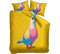 Set Copripiumino Una Piazza e Mezza Piccione dei Cartoni Animati 3D Biancheria da Letto Animali Carini 3 Pezzi Morbida Microfibra Copripiumino 200 x 200 cm Copripiumini con Cerniere e 2 Federe ab_1180