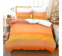 Set Copripiumino una Piazza e Mezza Sfumatura Arancione, Biancheria da Letto Pendenza Copripiumino 200x200 Stampato 3D Morbido Microfibra 3 Pezzi con 2 Federa 50x80 cm H6888