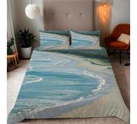 Set Copripiumino Una Piazza e Mezza Spiaggia Morbido Microfibra Biancheria da Letto Vacanza Alle Hawaii Stampa 3D Copripiumini 200x200 + 2 Federe 50x80 F.1012