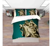 Set copripiumino verde moderno arte statua 3D set biancheria da letto federe