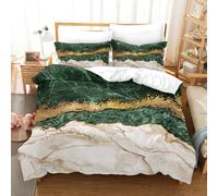 Set copripiumino verde motivo trama marmo 3D set biancheria da letto federe