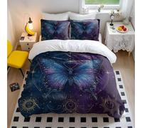 Set copripiumino viola nero mistico, design con drago meccanico mandala, stile artistico da sogno, perfetto per la decorazione della camera da letto (03, king size, 240 x 220 cm, 50 x 75 cm x 2)