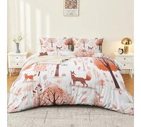 Set copripiumino Volpe della foresta delle fiabe biancheria da letto 220 x 240 cm Set copripiumino e federe per cuscino double face in microfibra premium Face 2 federe 50x75 Marrone rosa
