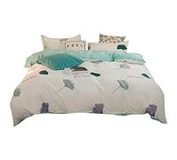 Set Copripiumone Matrimoniale/Singolo con Federa Microfibra, Treers Reversibile Biancheria da Letto Copripiumino Set Stampa Fiore Pianta Decorazione Camera da Lett (Ginkgo biloba,180x220cm)