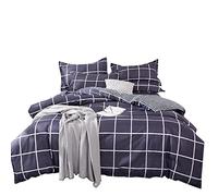 Set Copripiumone Matrimoniale/Singolo con Federa Microfibra, Treers Reversibile Biancheria da Letto Copripiumino Set Geometria Semplice Decorazione Camera da Lett (Stile Scozzese,220x240cm)
