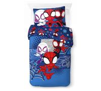 Set Copripiumone Singolo 100% Cotone Marvel Spidey e i Suoi Incredibili Amici Vroom - Include una federa per cuscino 50 x 70