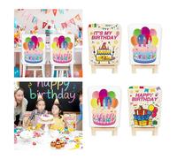 Set Coprisedia Buon Compleanno per Aula 4 Pezzi Vibrante Riutilizzabile