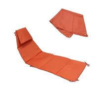 Set coprisedia e ombrellone sospesa in tessuto beige per lettini da giardino