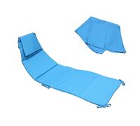 Set coprisedia e ombrellone sospesa in tessuto beige per lettini da giardino