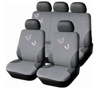 Set Coprisedili Anteriori e Posteriori Universali in Poliestere e Spugna Butterfly Grigi