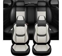 Set Coprisedili Auto Coprisedili Anteriori E Posteriori In Pelle Di Lusso Per Auto, Accessori Interni Per Skoda Per Rapid(Off white)