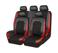 Set Coprisedili Auto per Audi Q2 Q3 Q4 Q5 Q7 Q8 e-Tron / Q4 e-Tron, Pelle Coprisedili Anteriori e Posteriori Tutte Stagioni Copriseggiolino Comfort Durevole,B/Black Red