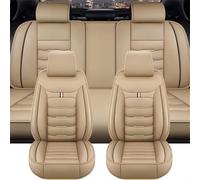 Set Coprisedili Auto per Dodge Challenger SXT/GT/RT/RT SCAT Pack/RT SCAT Pack Widebody, Copri-Sedile Pelle Copri Sedili Impermeabile Coprisedile Anteriori Posteriori Accessori,Beige