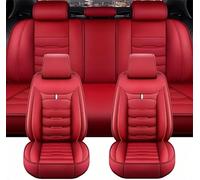 Set Coprisedili Auto per Dodge Challenger SXT/GT/RT/RT SCAT Pack/RT SCAT Pack Widebody, Copri-Sedile Pelle Copri Sedili Impermeabile Coprisedile Anteriori Posteriori Accessori,Red