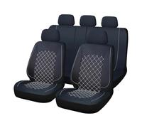 Set Coprisedili Auto Universali 11 Pezzi Anteriori e Posteriori, Tessuto Lavabile, Antiscivolo Elasticizzato Trapuntato in Poliestere, Cerniere Sedili -OFFICINE MILANO