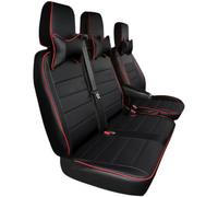 Set Coprisedili Coprisedili in Pelle Traspiranti e Confortevoli per Camion e Furgoni Compatibile con per Mercedes Benz Sprinter VS30 2018-2023,3 Seats- Black with Red Lines