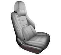 Set coprisedili per auto 2025 Personalizzato Per Nissan Per Navara NP300 Coprisedili Per Auto Set Completo Materiale Durevole 360 Pelle Completamente Coperta Set Coprisedili Auto(Grigio scuro,B)