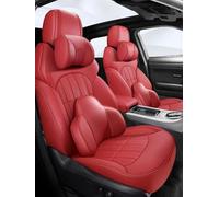Set Coprisedili Per Auto Coprisedile Auto In Pelle Personalizzato Per Dodge Per Challenger 2012-2015 Accessori Interni Set Completo Automobili Coprisedile Anteriore(Rosso,Luxury)