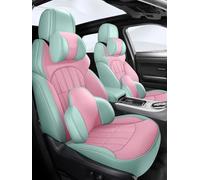 Set Coprisedili Per Auto Coprisedile Auto In Pelle Personalizzato Per Dodge Per Challenger 2012-2015 Accessori Interni Set Completo Automobili Coprisedile Anteriore(Pink Green,Luxury)