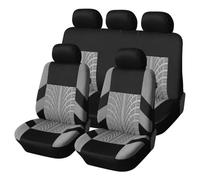 Set Coprisedili Per Auto Coprisedili Auto Set Completo Protezioni Sedili Universali Accessori Con Motivo Tracce Pneumatici Alla Moda Coprisedile Anteriore(Grey,Full)
