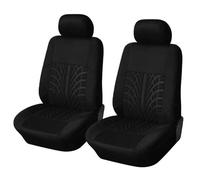 Set Coprisedili Per Auto Coprisedili Auto Set Completo Protezioni Sedili Universali Accessori Con Motivo Tracce Pneumatici Alla Moda Coprisedile Anteriore(Nero,2 pezzi)