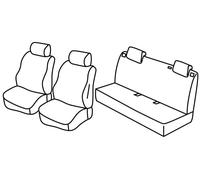 Set coprisedili Superior - Nero/Blu - compatibile per Fiat Grande Punto 5p (09/0