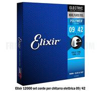 set corde per chitarra elettrica | 09/42 | ELIXIR 12000 ELECTRIC NICKEL PLATED