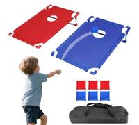 Set Cornhole Portatile - Giochi da per il Lancio di Cornhole | Comprende 6 Sacchetti di Fagioli, Tavola Giocattolo 58x51 cm per Spiaggia Giardino Cortile Interno Patio Campeggio Parco