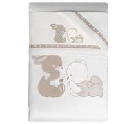 Set Corredo Letto Piumone Lenzuolo Federa Lettino Neonato Trapunta Culla Bambino Sfoderabile Anallergico Traspirante Antiacaro Antisoffoco Antiallergico (CARROZZINA, Serie “Sempre amici” Tortora)