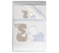 Set Corredo Letto Piumone Lenzuolo Federa Lettino Neonato Trapunta Culla Bambino Sfoderabile Anallergico Traspirante Antiacaro Antisoffoco Antiallergico (NEXT2ME, Serie “Sempre amici” Cielo)