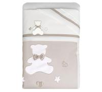 Set Corredo Letto Piumone Lenzuolo Federa Lettino Neonato Trapunta Culla Bambino Sfoderabile Anallergico Traspirante Antiacaro Antisoffoco Antiallergico (NEXT2ME, Serie “Tato” Tortora)